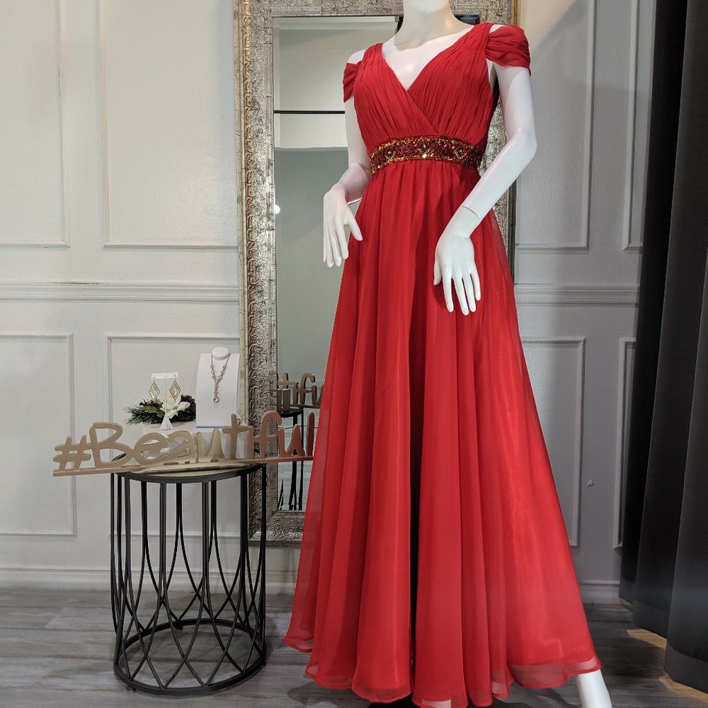 Red Formal Evening Prom Dress Gown